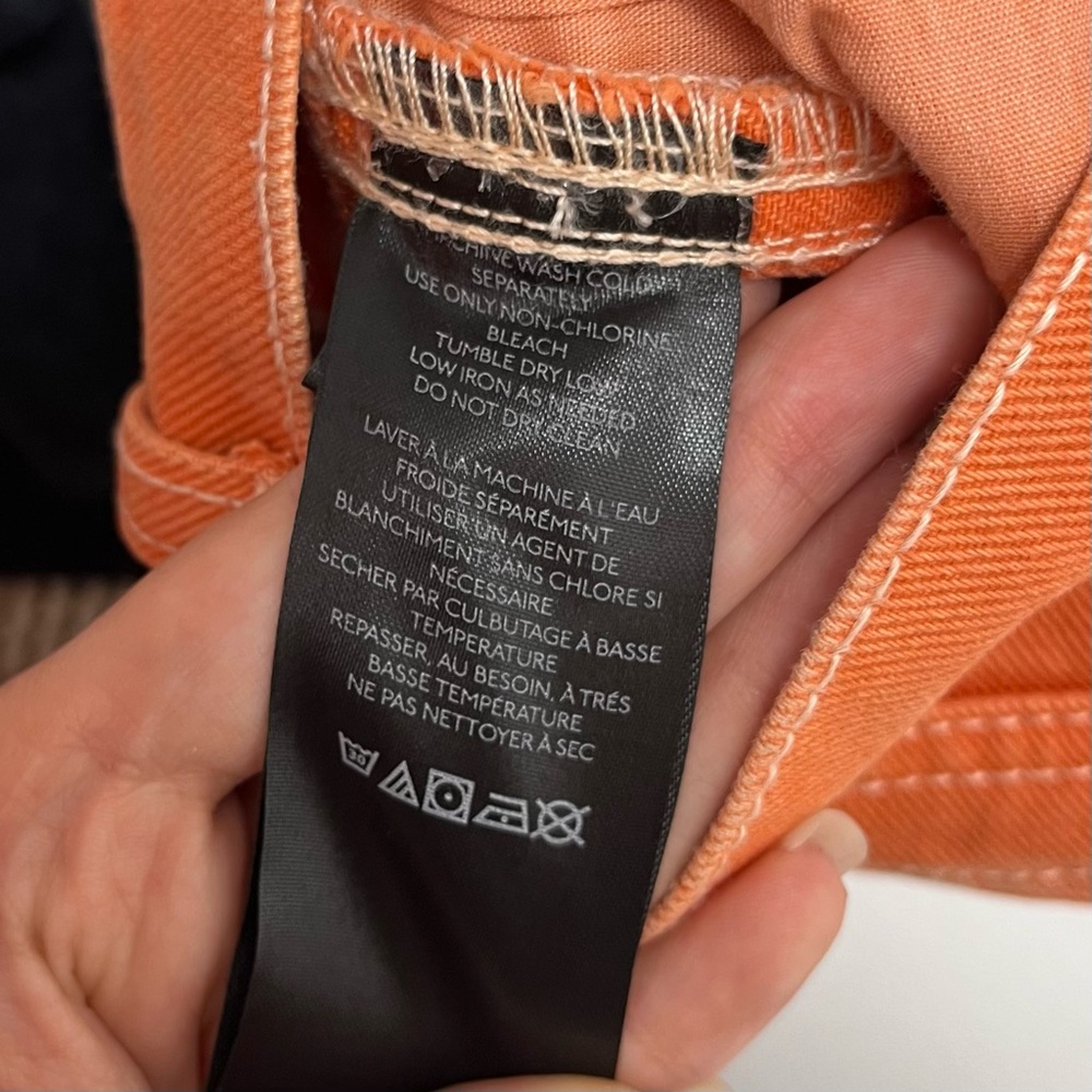 BDG Pumpkin Orange Denim Carpenter Shorts - Picture 12 of 12